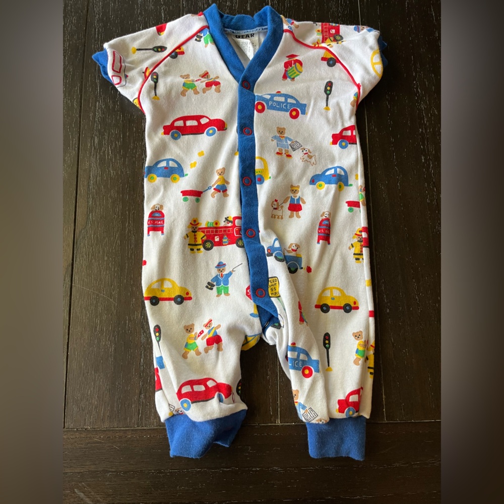 Vintage Baby Traffic Outfit 6 Months